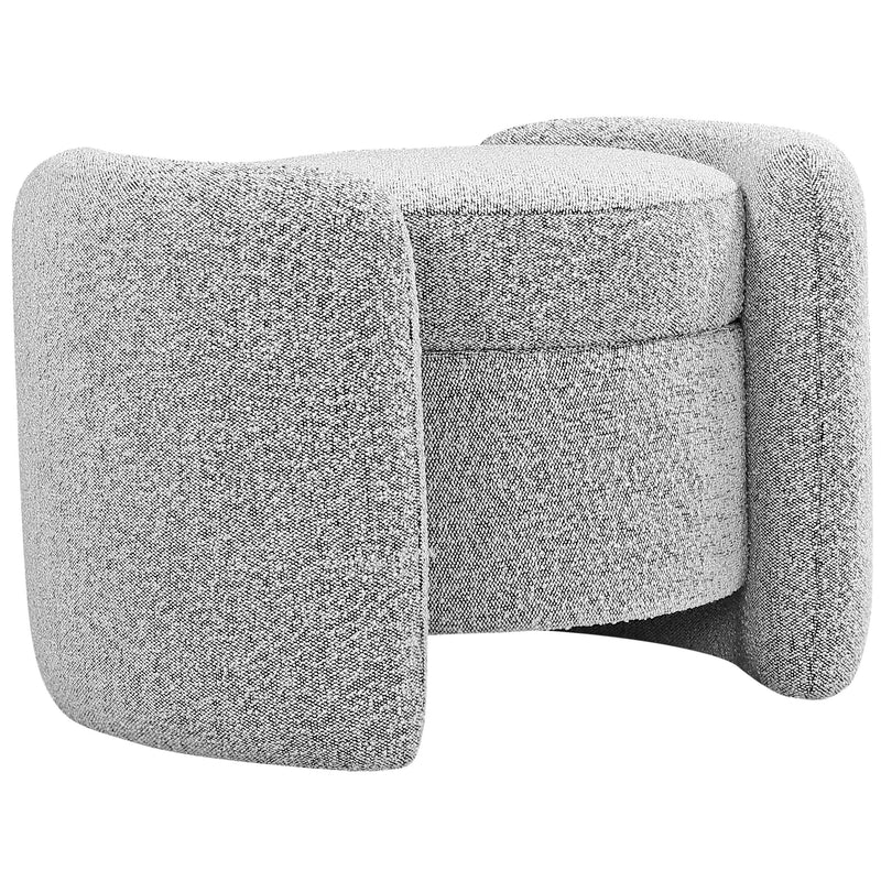 Meridian Horizon Fabric Ottoman 115Grey IMAGE 1