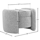 Meridian Horizon Grey Boucle Fabric Ottoman IMAGE 9