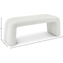 Meridian Arc Cream Boucle Fabric Bench IMAGE 5