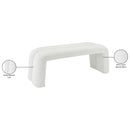 Meridian Arc Cream Boucle Fabric Bench IMAGE 6