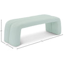 Meridian Arc Mint Vegan Leather Bench IMAGE 5