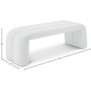 Meridian Arc White Vegan Leather Bench IMAGE 5