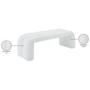 Meridian Arc White Vegan Leather Bench IMAGE 6