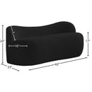 Meridian Flair Black Boucle Fabric Bench IMAGE 10
