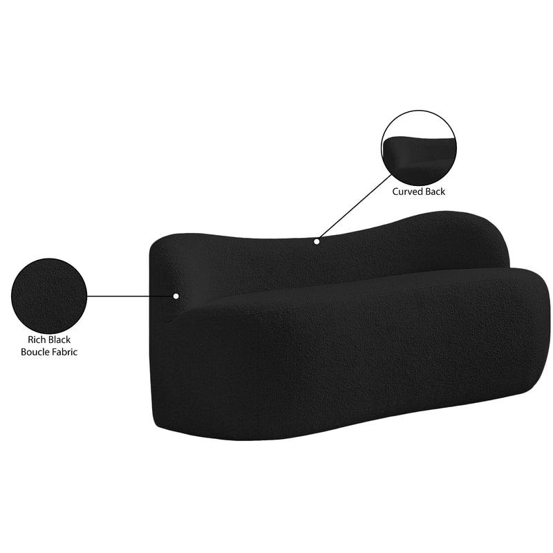 Meridian Flair Black Boucle Fabric Bench IMAGE 11