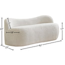 Meridian Flair Cream Boucle Fabric Bench IMAGE 10