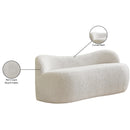 Meridian Flair Cream Boucle Fabric Bench IMAGE 11
