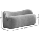 Meridian Flair Grey Boucle Fabric Bench IMAGE 10