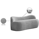 Meridian Flair Grey Boucle Fabric Bench IMAGE 11