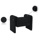 Meridian Stylus Black Boucle Fabric Bench IMAGE 7