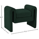 Meridian Stylus Green Boucle Fabric Bench IMAGE 6