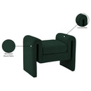 Meridian Stylus Green Boucle Fabric Bench IMAGE 7