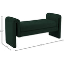 Meridian Stylus Green Boucle Fabric Bench IMAGE 6