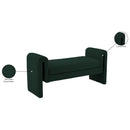 Meridian Stylus Green Boucle Fabric Bench IMAGE 7
