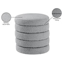 Meridian Aphia Grey Boucle Fabric Ottoman/Stool IMAGE 4