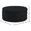 Meridian Aphia Black Boucle Fabric Ottoman/Coffee Table IMAGE 3