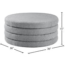 Meridian Aphia Grey Boucle Fabric Ottoman/Coffee Table IMAGE 3