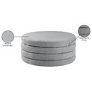 Meridian Aphia Grey Boucle Fabric Ottoman/Coffee Table IMAGE 4