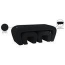Meridian Odelia Black Boucle Fabric Bench IMAGE 12