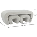 Meridian Odelia Cream Boucle Fabric Bench IMAGE 11