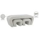 Meridian Odelia Cream Boucle Fabric Bench IMAGE 12