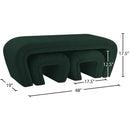 Meridian Odelia Green Boucle Fabric Bench IMAGE 11