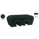 Meridian Odelia Green Boucle Fabric Bench IMAGE 12