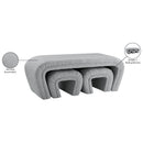Meridian Odelia Grey Boucle Fabric Bench IMAGE 12