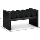 Meridian Waverly Black Boucle Fabric Bench IMAGE 7