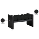 Meridian Waverly Black Boucle Fabric Bench IMAGE 8