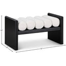 Meridian Waverly Cream Boucle Fabric Bench IMAGE 7