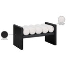 Meridian Waverly Cream Boucle Fabric Bench IMAGE 8