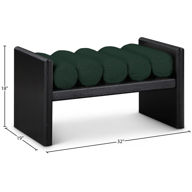 Meridian Waverly Green Boucle Fabric Bench IMAGE 7
