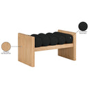 Meridian Waverly Black Boucle Fabric Bench IMAGE 8