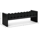 Meridian Waverly Black Boucle Fabric Bench IMAGE 7