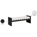 Meridian Waverly Cream Boucle Fabric Bench IMAGE 8