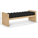 Meridian Waverly Black Boucle Fabric Bench IMAGE 7