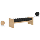 Meridian Waverly Black Boucle Fabric Bench IMAGE 8