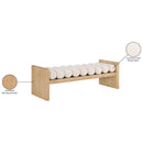 Meridian Waverly Cream Boucle Fabric Bench IMAGE 8