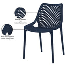 Meridian Mykonos Navy Outdoor Patio Dining Chair IMAGE 8