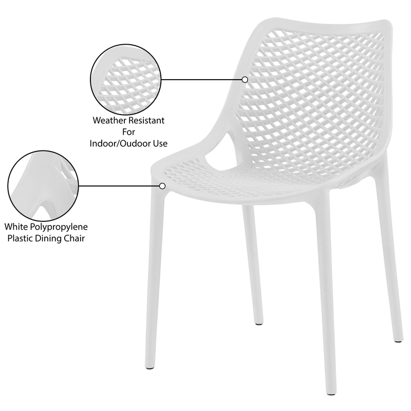 Meridian Mykonos White Outdoor Patio Dining Chair IMAGE 8