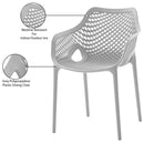 Meridian Mykonos Grey Outdoor Patio Dining Chair IMAGE 7