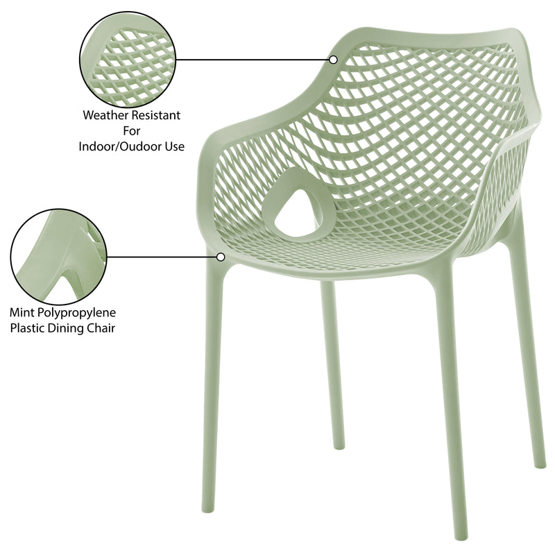 Meridian Mykonos Mint Outdoor Patio Dining Chair IMAGE 7
