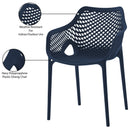 Meridian Mykonos Navy Outdoor Patio Dining Chair IMAGE 7