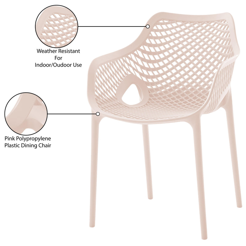 Meridian Mykonos Pink Outdoor Patio Dining Chair IMAGE 7