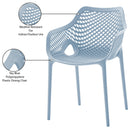 Meridian Mykonos Sky Blue Outdoor Patio Dining Chair IMAGE 7