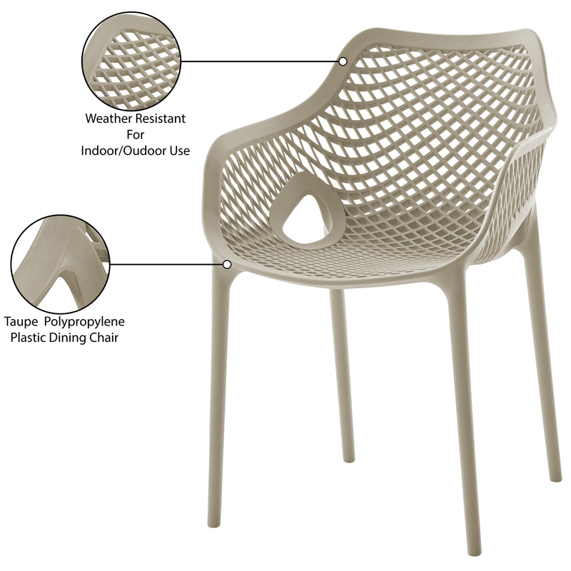 Meridian Mykonos Taupe Outdoor Patio Dining Chair IMAGE 7