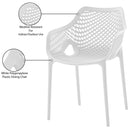 Meridian Mykonos White Outdoor Patio Dining Chair IMAGE 7