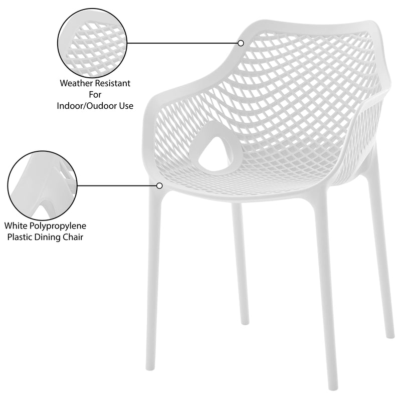 Meridian Mykonos White Outdoor Patio Dining Chair IMAGE 7