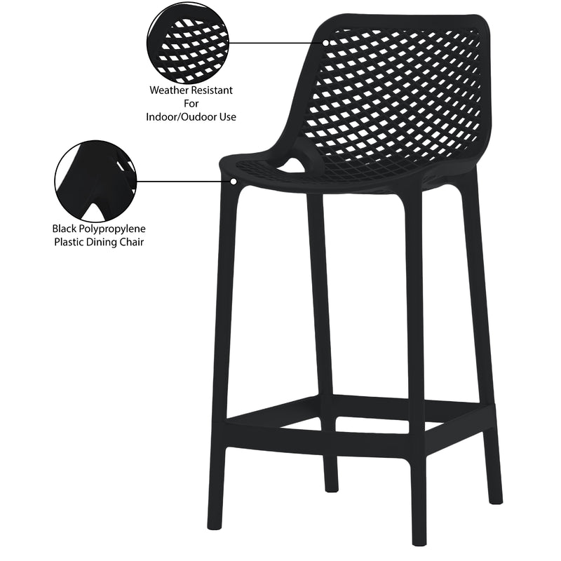 Meridian Mykonos Black Outdoor Patio Stool IMAGE 7